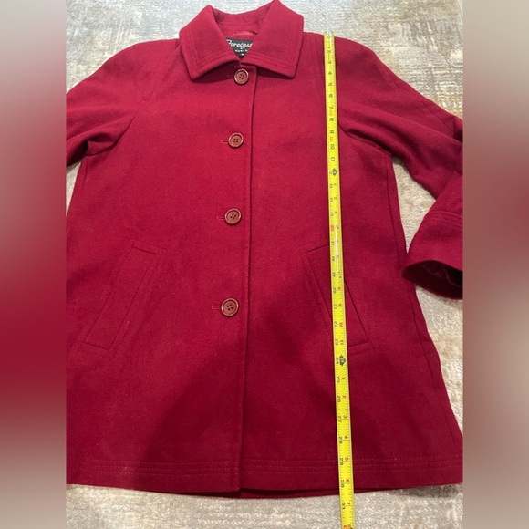 Vintage Forecaster of Boston Deep Red Burgundy Wool Blend Pea Coat Womens Size 8 - Picture 8 of 9